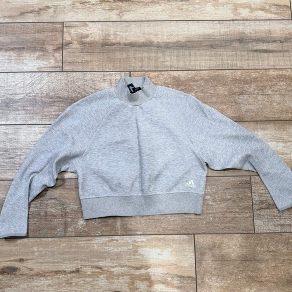 Adidas | Gray Cropped Sweater